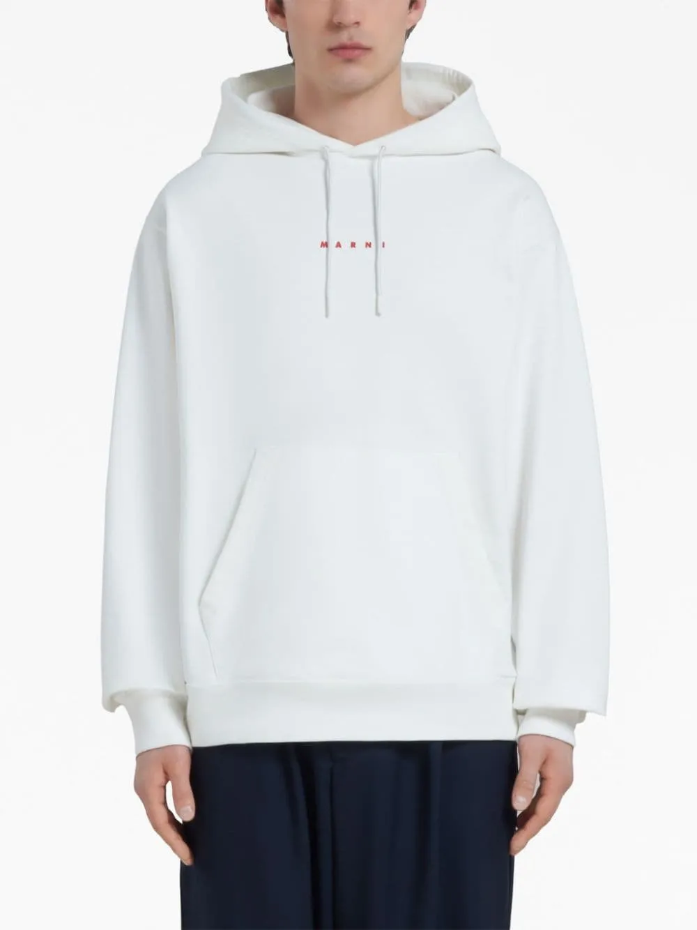 Marni - Sweat à capuche white à logo imprimé