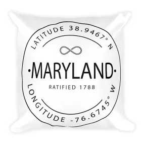 Maryland - Throw Pillow - Latitude & Longitude