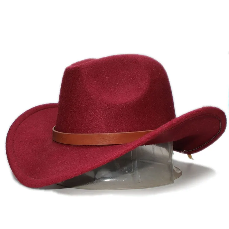 Men and Women Retro Wool Wide Brim Western Formal Cowboy Hat