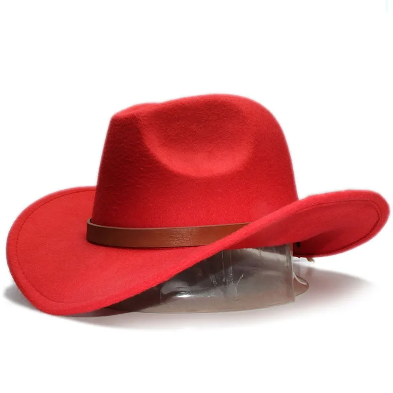 Men and Women Retro Wool Wide Brim Western Formal Cowboy Hat