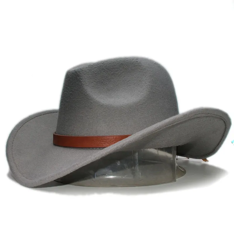 Men and Women Retro Wool Wide Brim Western Formal Cowboy Hat