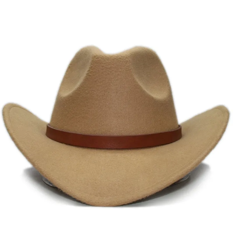 Men and Women Retro Wool Wide Brim Western Formal Cowboy Hat