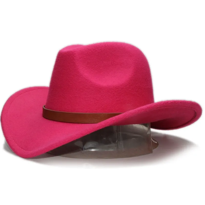 Men and Women Retro Wool Wide Brim Western Formal Cowboy Hat