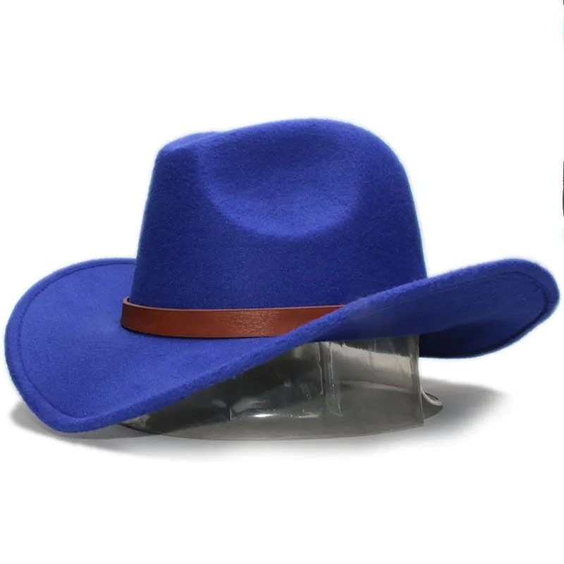 Men and Women Retro Wool Wide Brim Western Formal Cowboy Hat