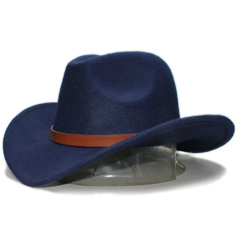 Men and Women Retro Wool Wide Brim Western Formal Cowboy Hat