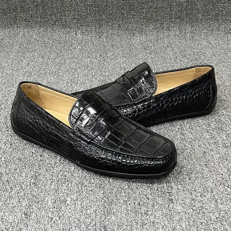 Men's Genuine Leather Anti-skid Sole Slip-on Casual Flat Moccasins