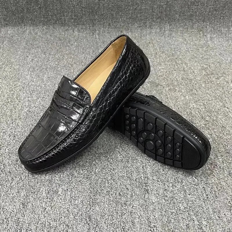 Men's Genuine Leather Anti-skid Sole Slip-on Casual Flat Moccasins