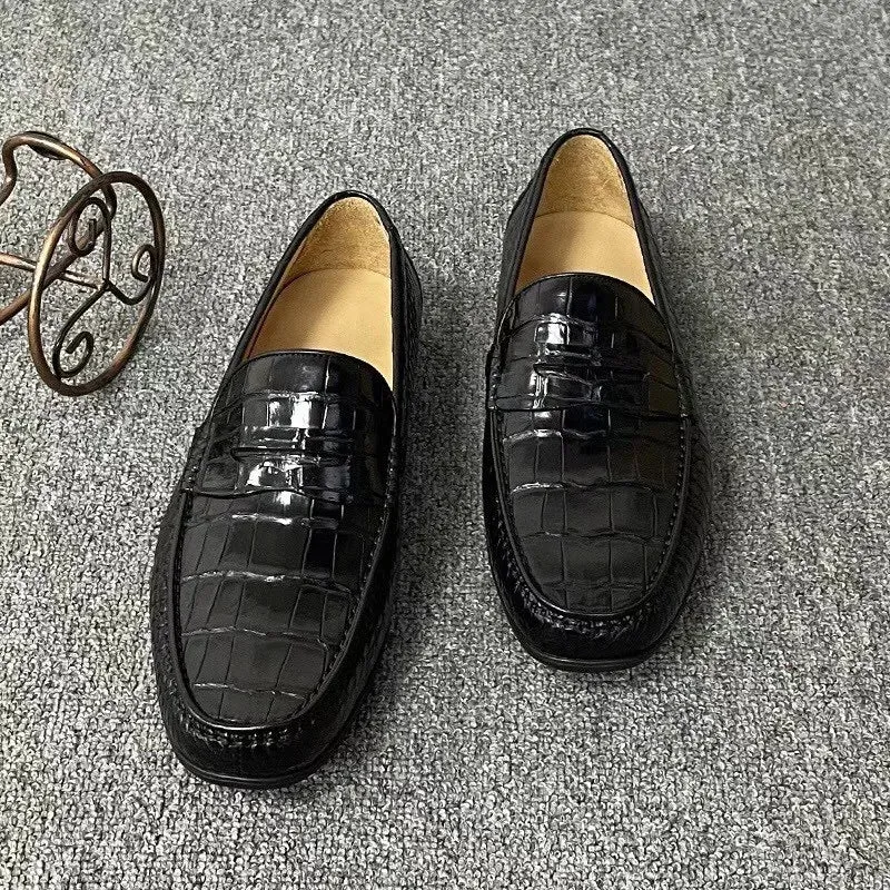 Men's Genuine Leather Anti-skid Sole Slip-on Casual Flat Moccasins