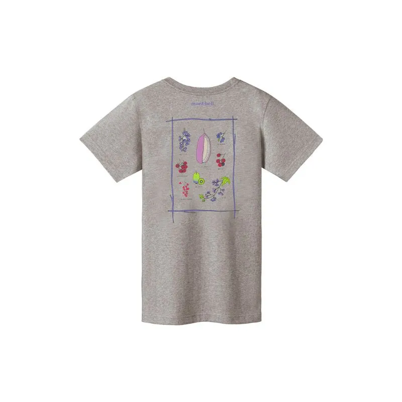 Montbell T-Shirt Women's Pear Skin Cotton T Wild Fruits of Japan - Light Gray UV Cut