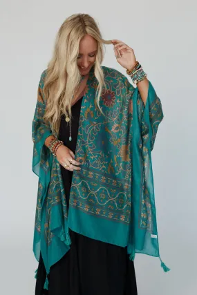 Moroccan Beauty Tassel Kimono - Green