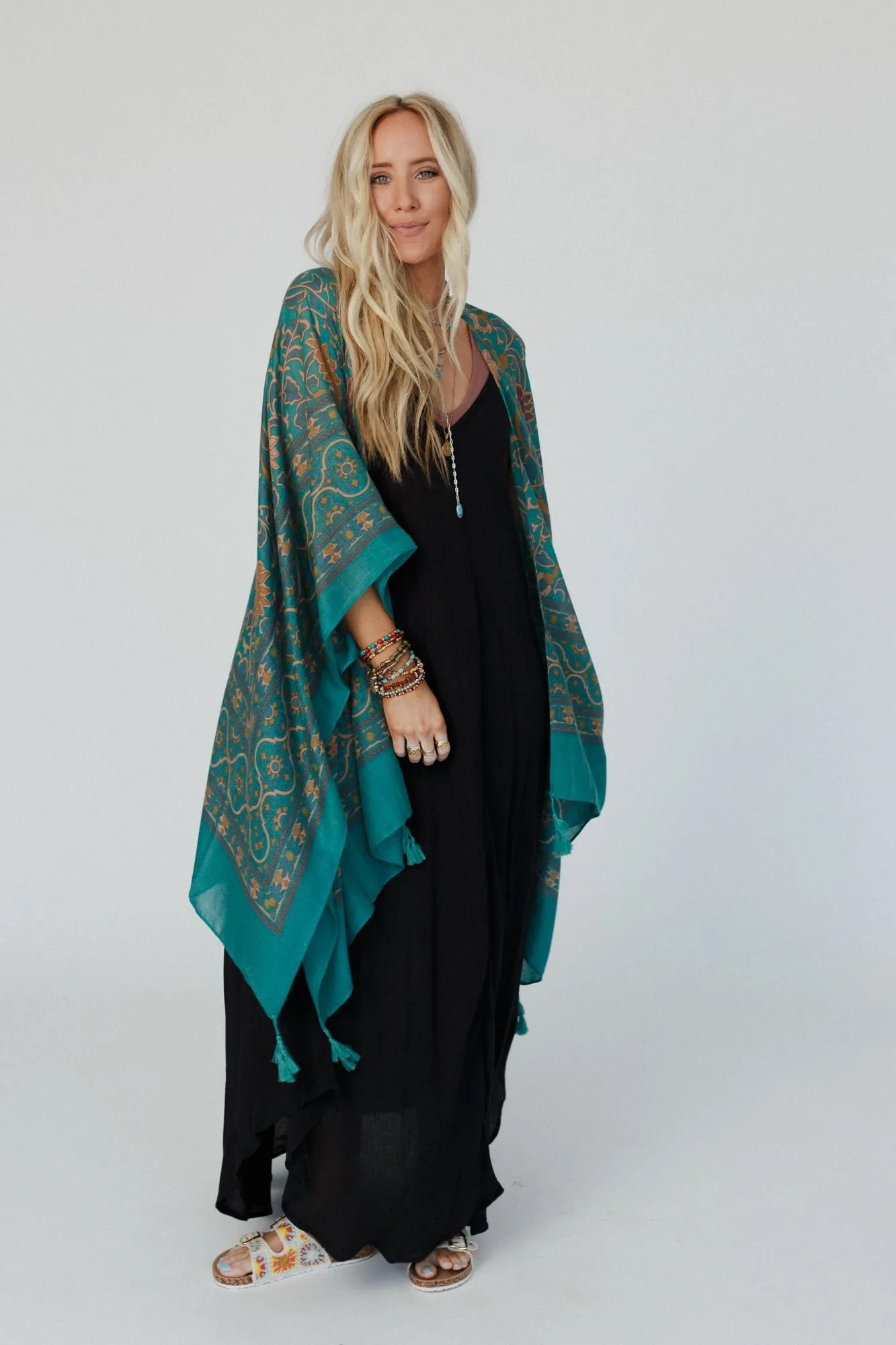 Moroccan Beauty Tassel Kimono - Green