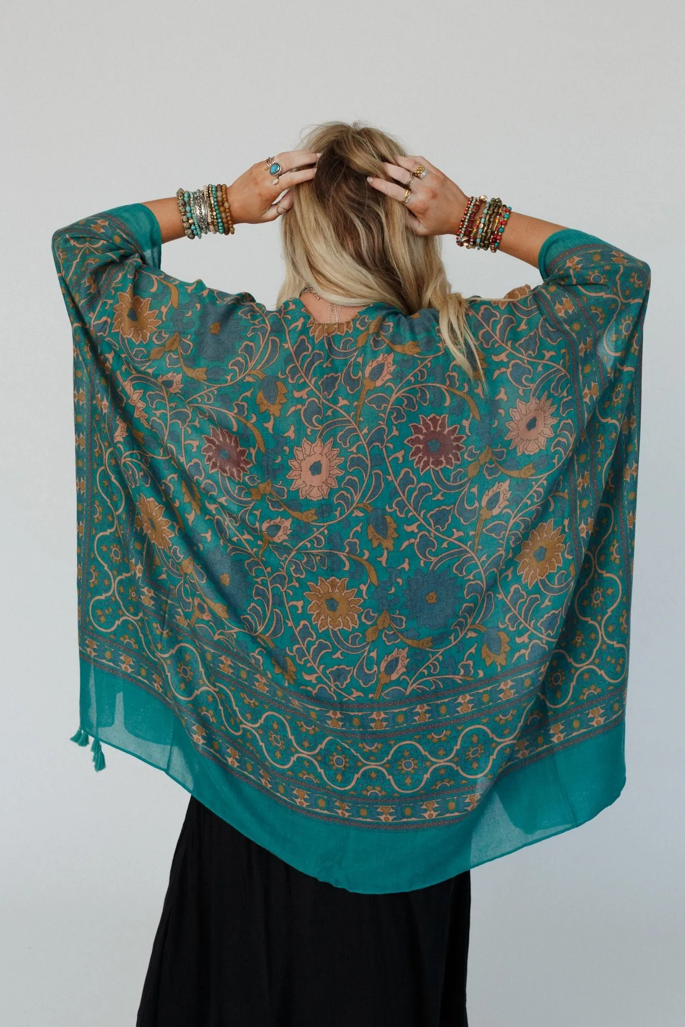 Moroccan Beauty Tassel Kimono - Green