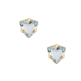 MYSTICAL CROWN TRILLION STUDS, AQUAMARINE