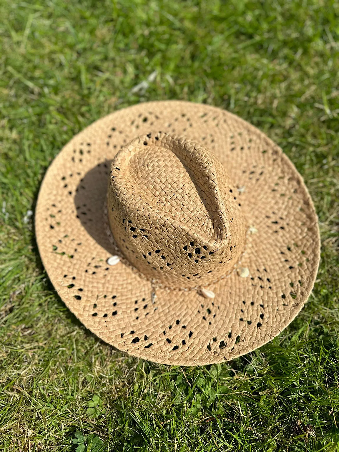 Natural Straw Weave Multi Charm Hat