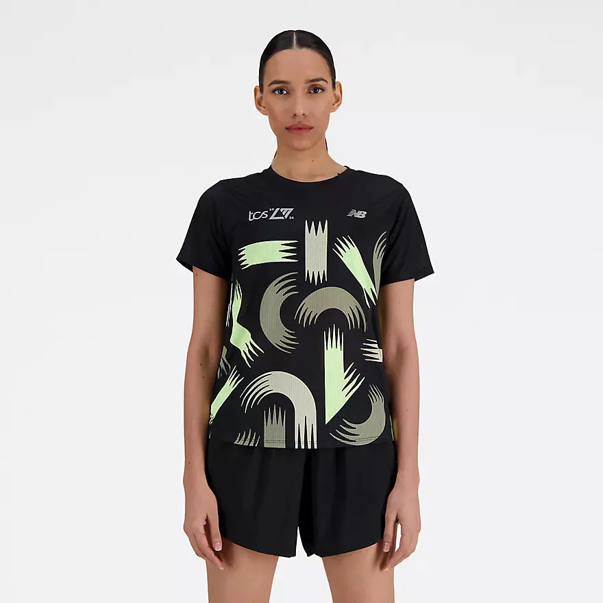 New Balance Women's London Edition Printed NB Athletics Short Sleeve