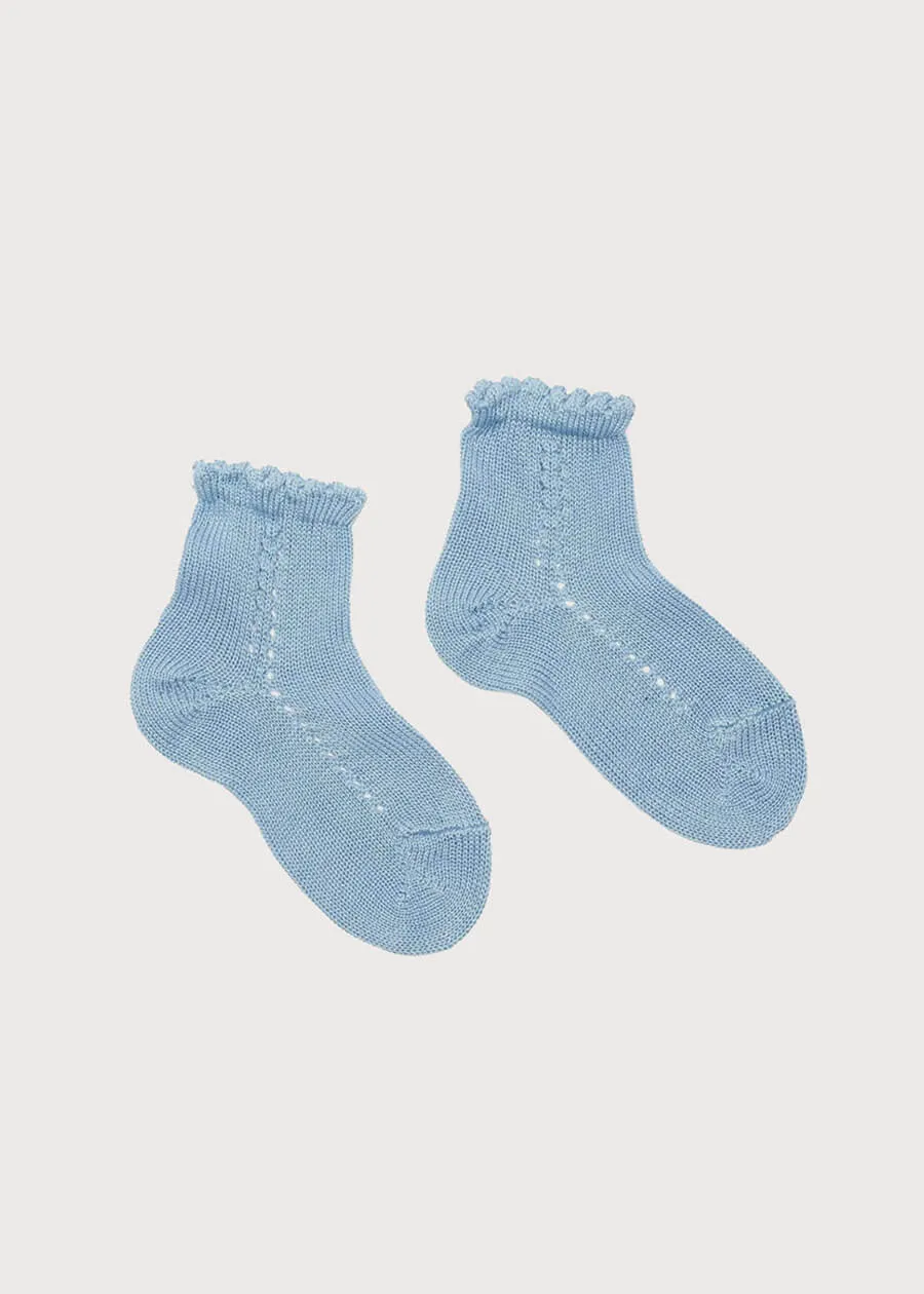 Openwork short socks - Light blue (0mths-6yrs)