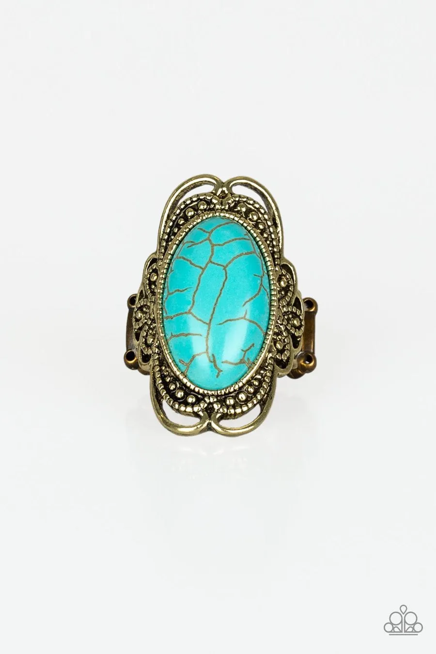 Paparazzi Desert Flavor - brass - Turquoise ring