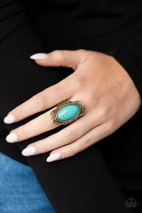 Paparazzi Desert Flavor - brass - Turquoise ring