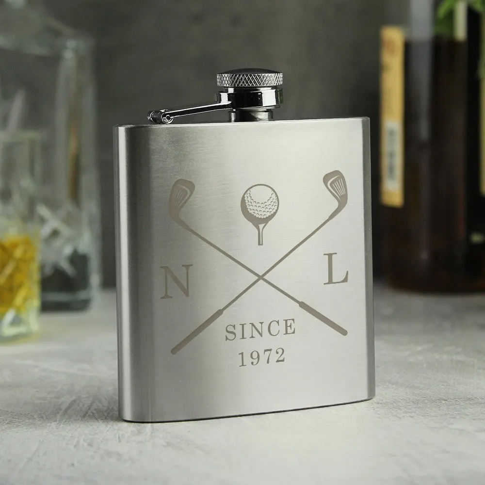 Personalised Golf Hip Flask - Father's Day gift