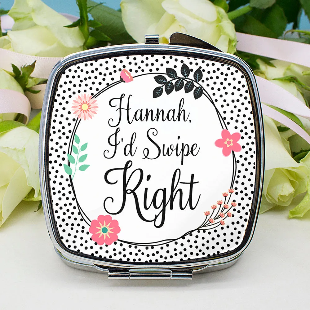 Personalised Tinder Square Compact Mirror