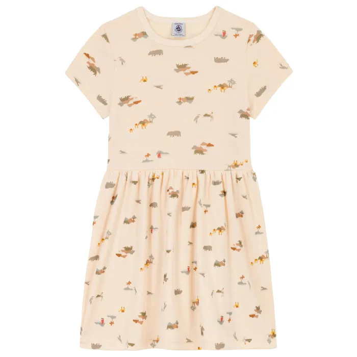 Petit Bateau Child Dress Cream With Desert Print