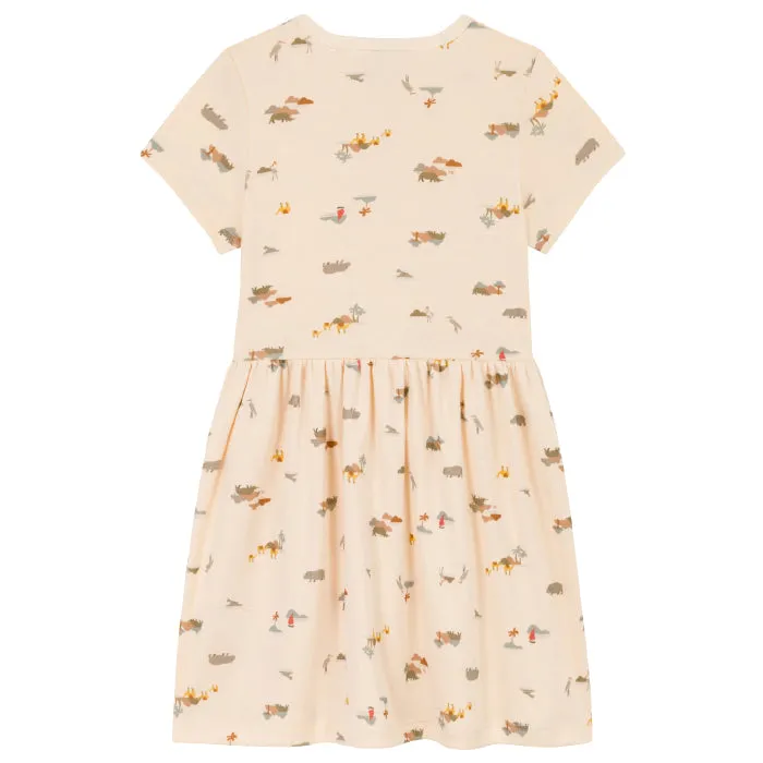 Petit Bateau Child Dress Cream With Desert Print