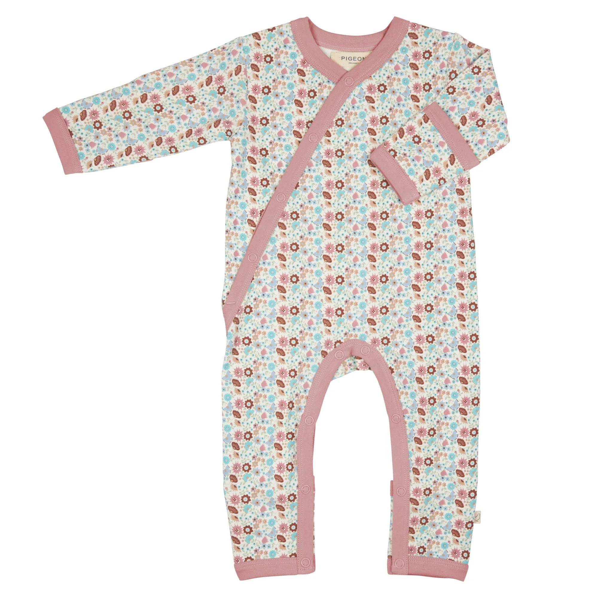 Pigeon Organics Ditsy Floral Kimono Style Sleepsuit