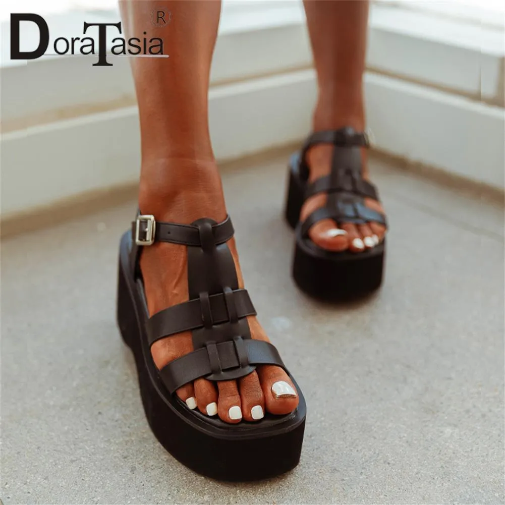 Platform Summer Sandals Fashion Solid Wedges High Heels