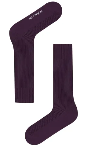 Plum Purple Ribbed Socks