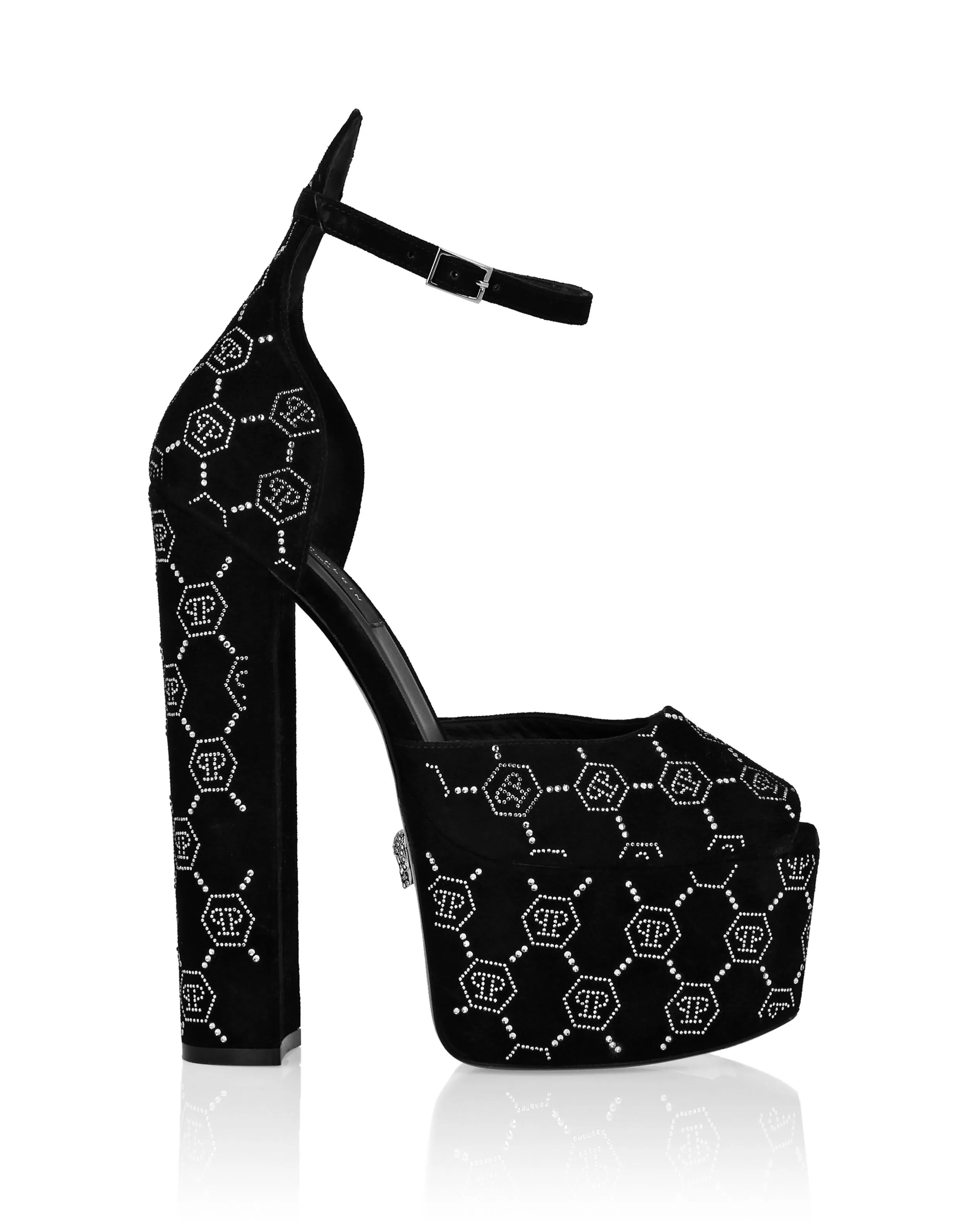 Sandals High Heels Strass Monogram