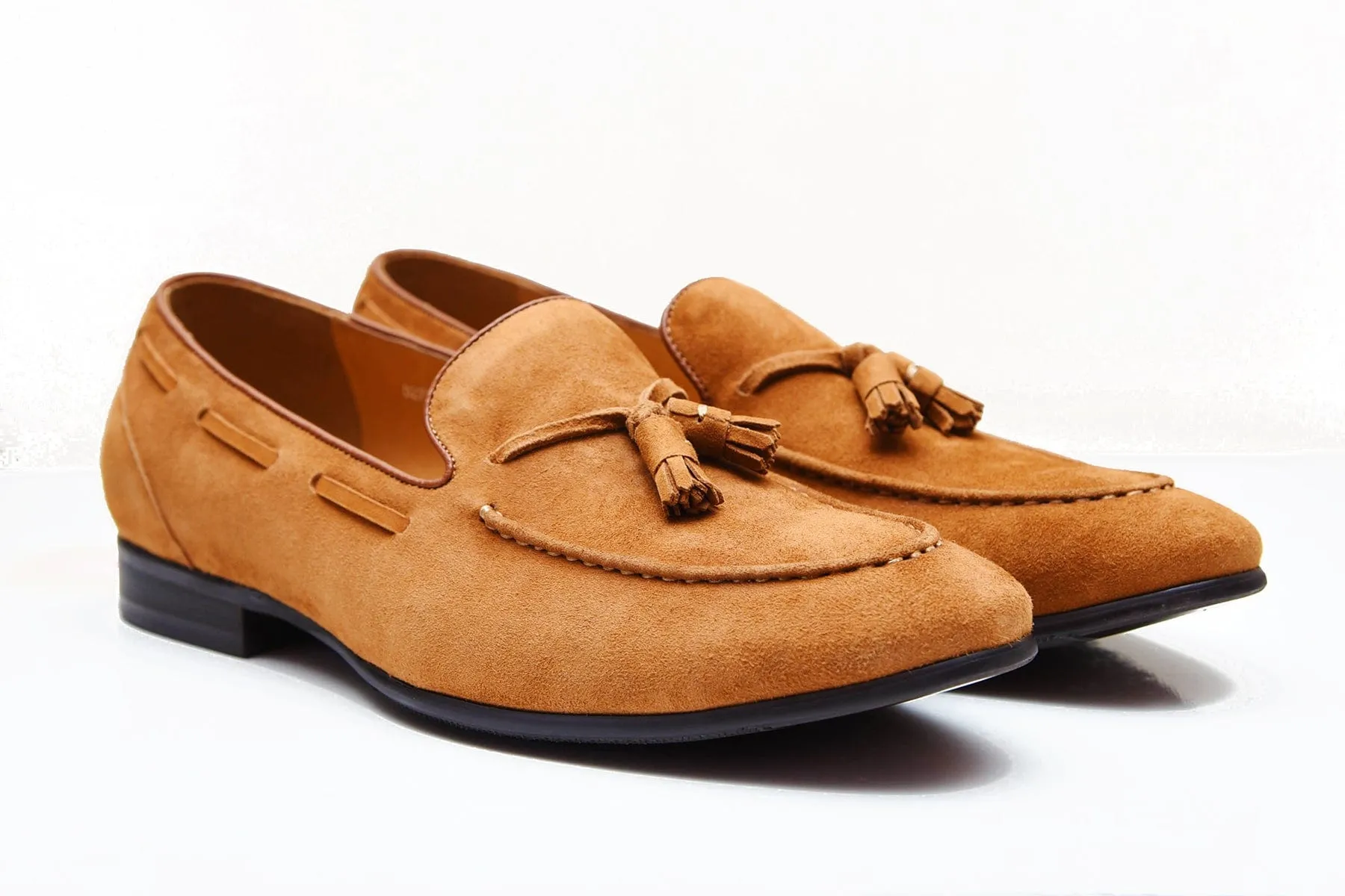 SANTORINI | Brown suede tassel loafers