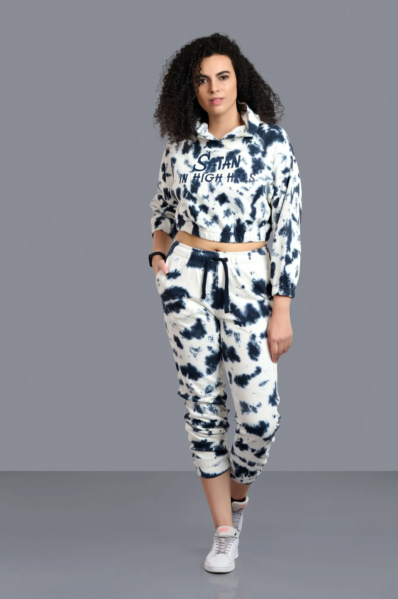 Satan In High Heels Printed Black & White Co-ord Set for Women