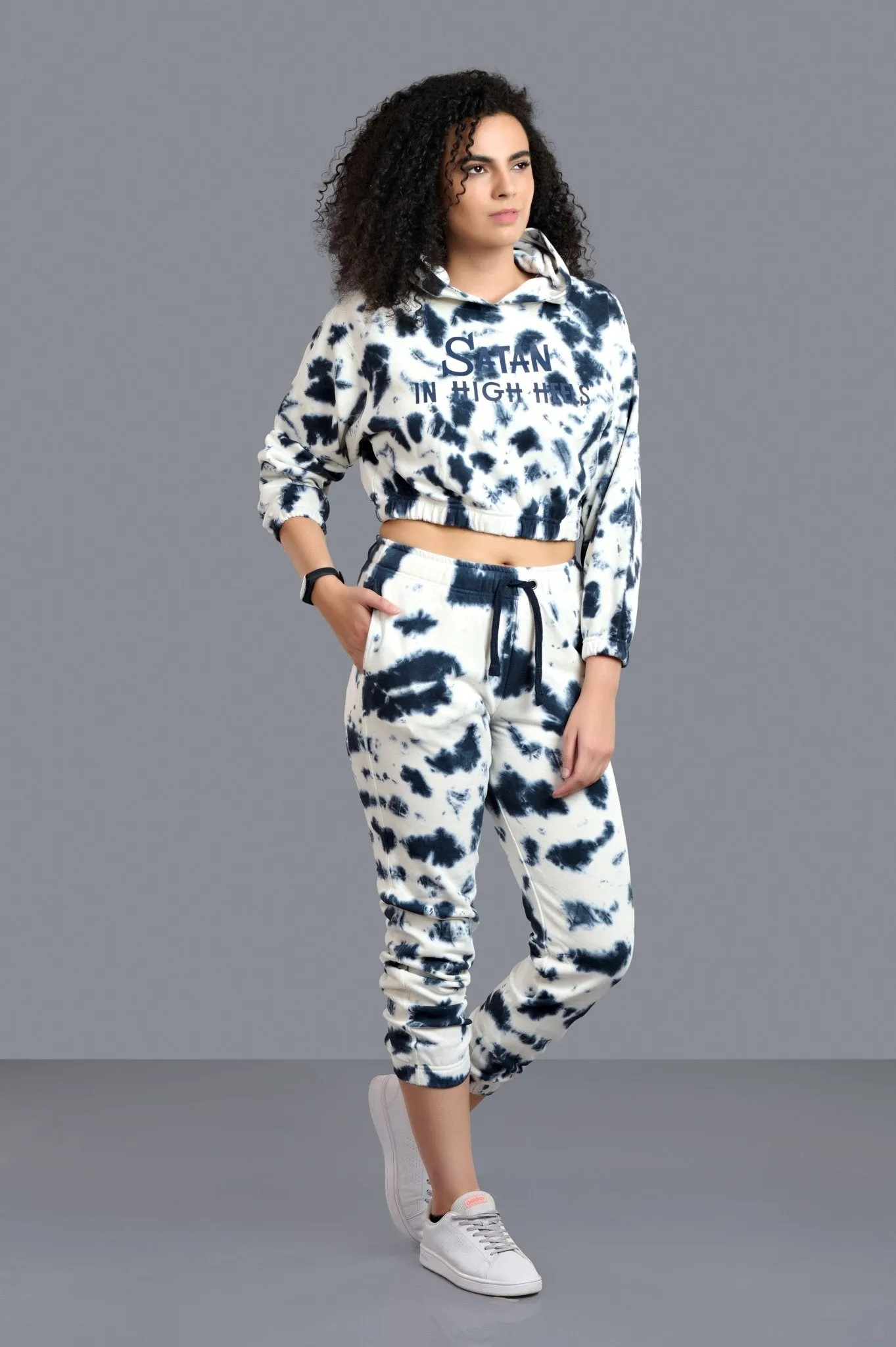 Satan In High Heels Printed Black & White Co-ord Set for Women