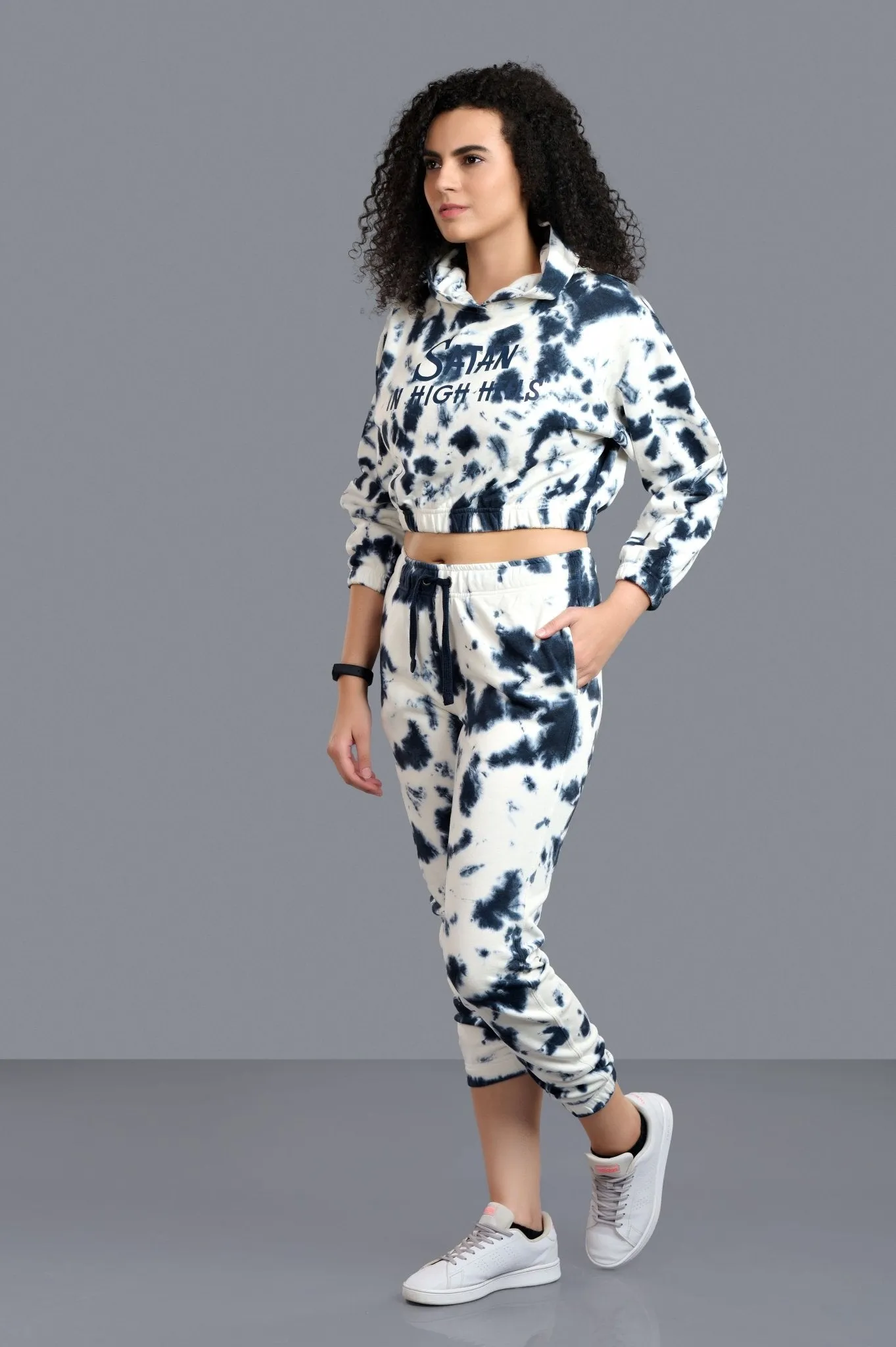 Satan In High Heels Printed Black & White Co-ord Set for Women