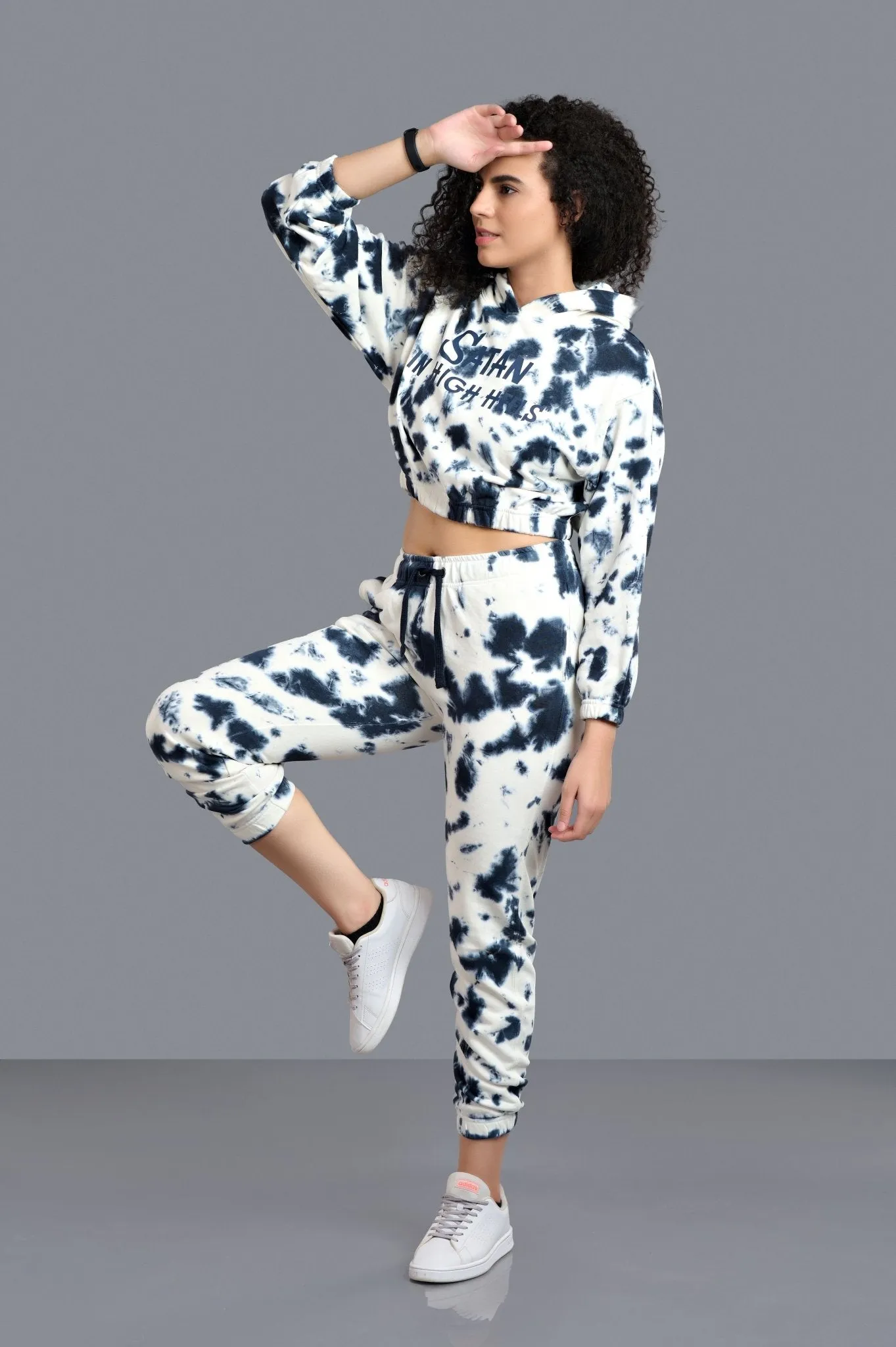 Satan In High Heels Printed Black & White Co-ord Set for Women