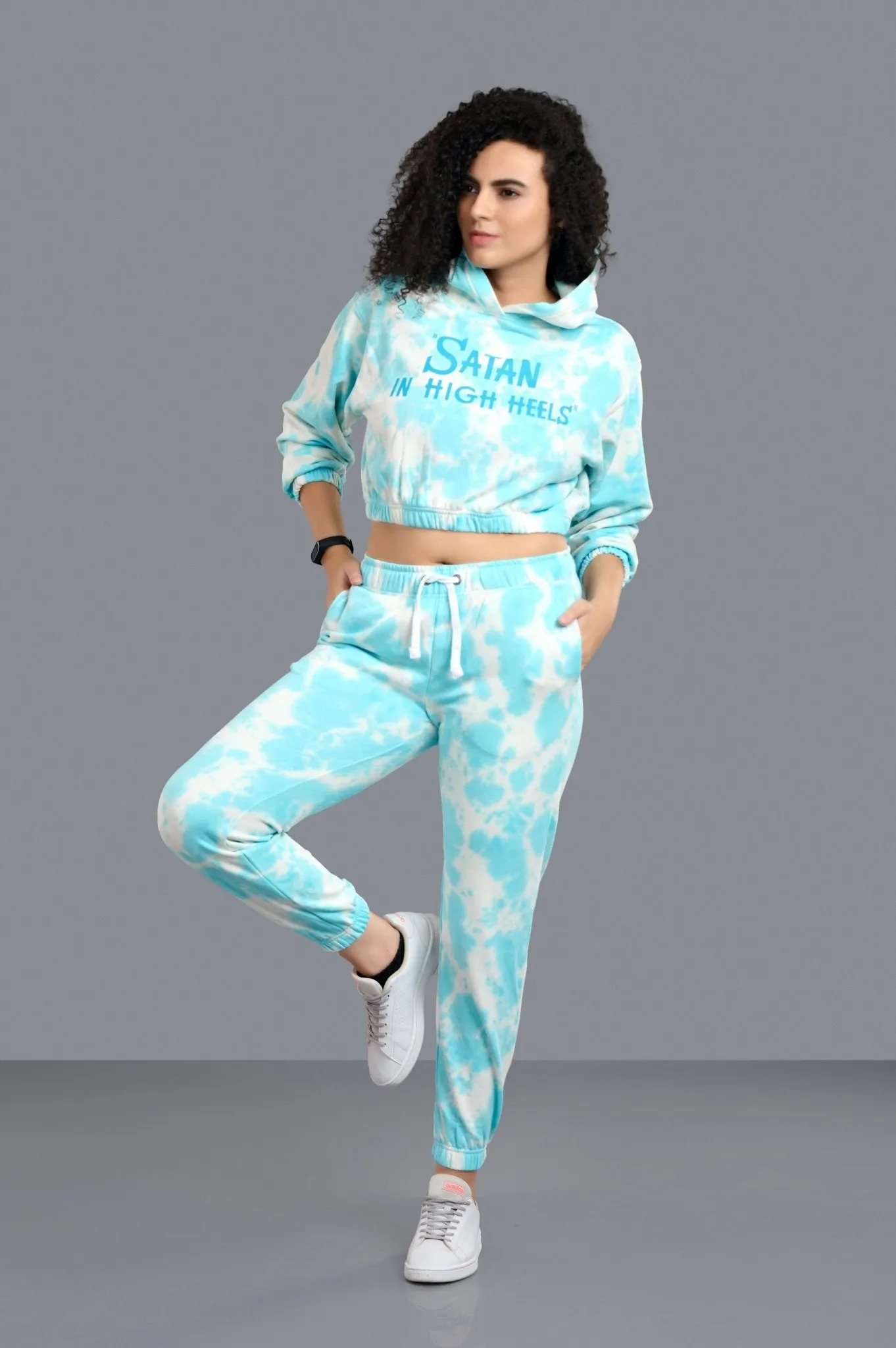 Satan In High Heels Sky Blue Co-ord Set for Women