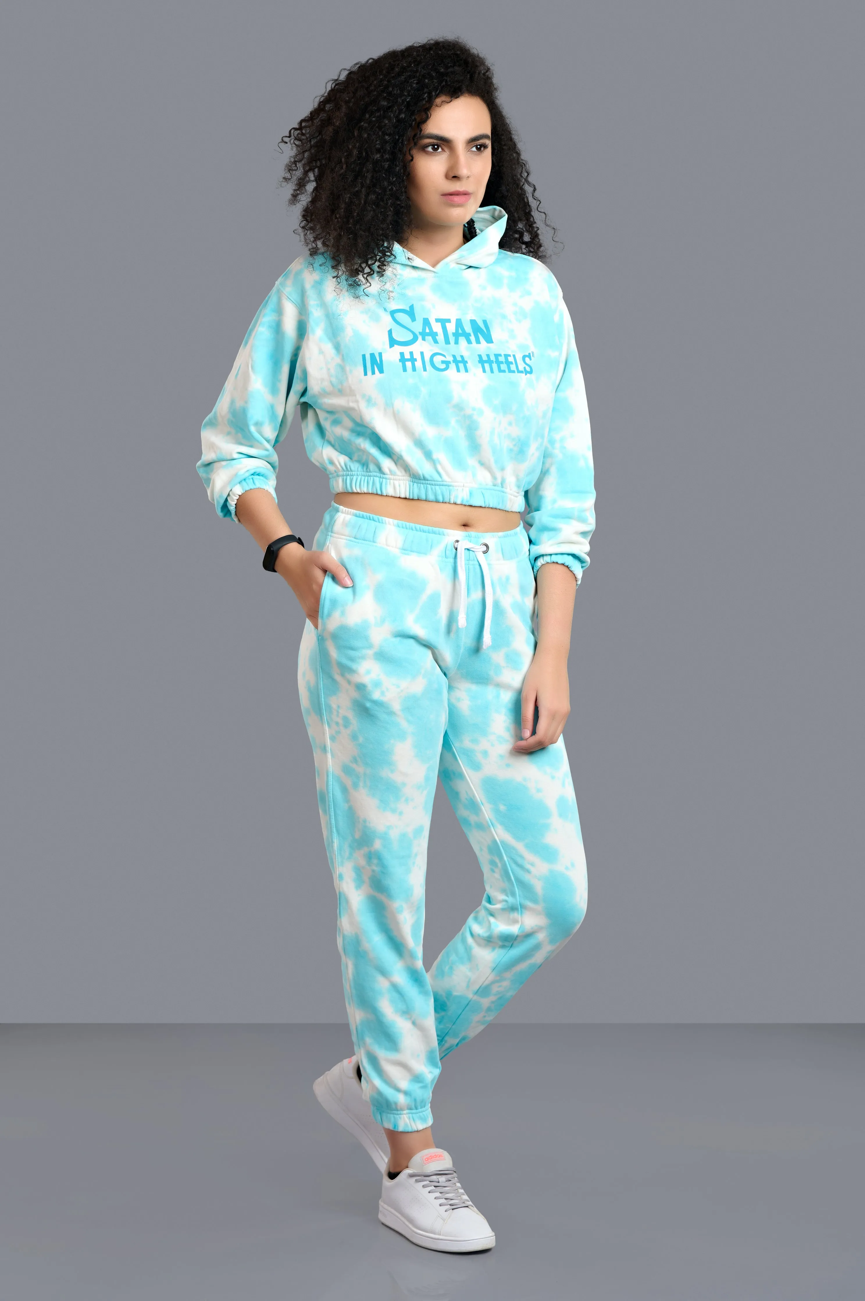 Satan In High Heels Sky Blue Co-ord Set for Women