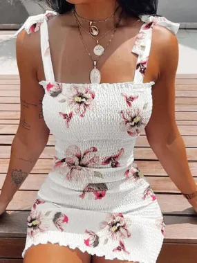 Sexy Women's Bodycon Dress New Summer Fashion White Sling Strapless Folds Mini Slim Pencil Print Tank Dresses For Women X4543085