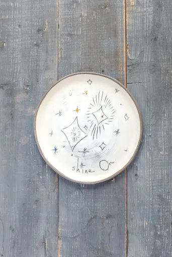 Shine On Hand Painted Ceramic Small Round Plate