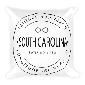 South Carolina - Throw Pillow - Latitude & Longitude