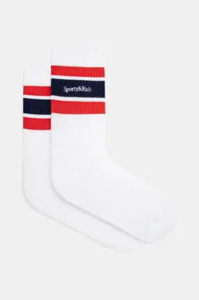 Sporty & Rich socks Serif Logo women's white color AC004S406SW