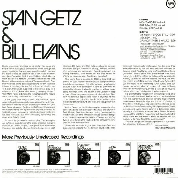 Stan Getz & Bill Evans ~ Stan Getz & Bill Evans