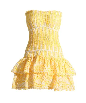 Strapless Elastic Woven Mini Dress