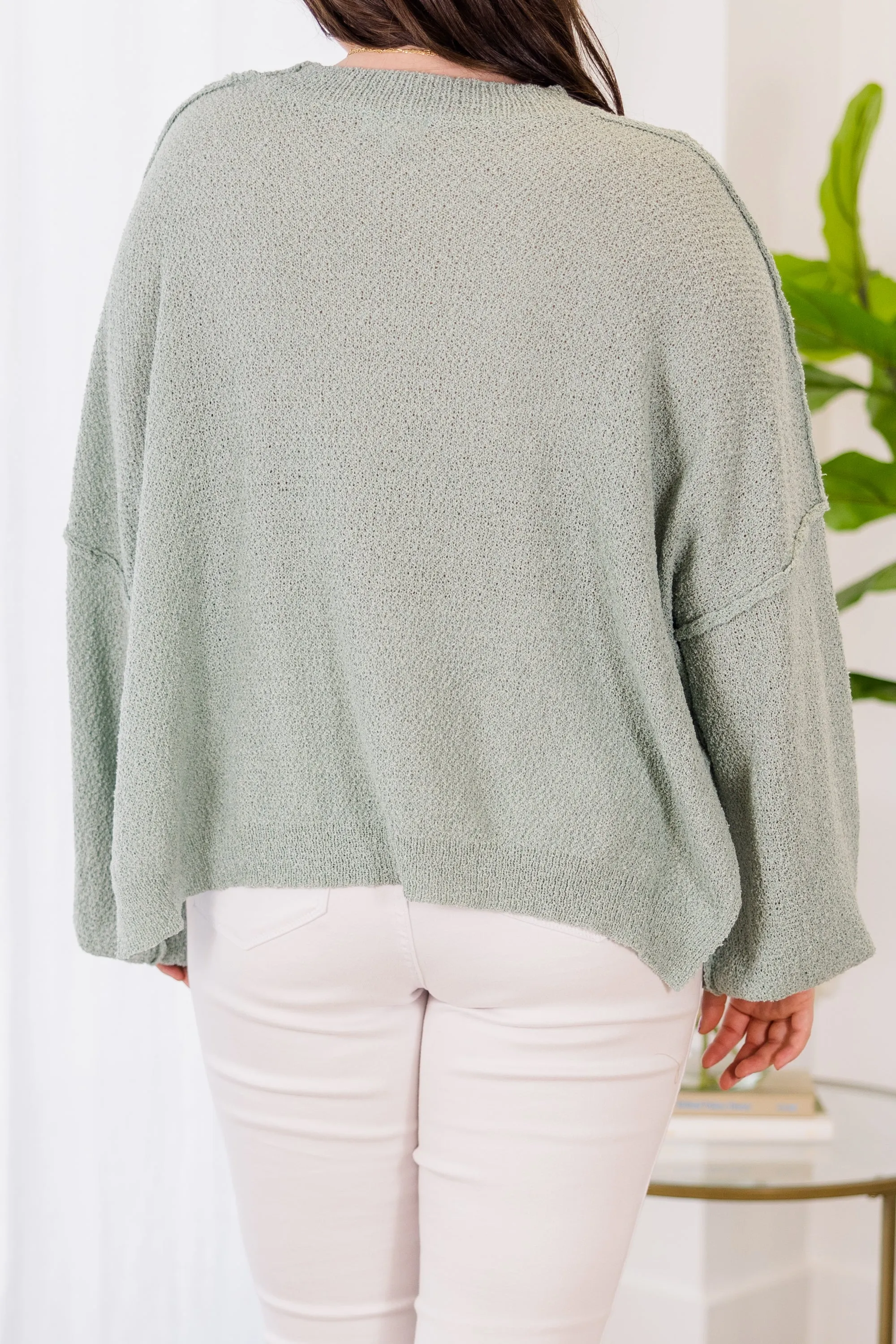 Surfing The Tides Pullover, Mint Sage