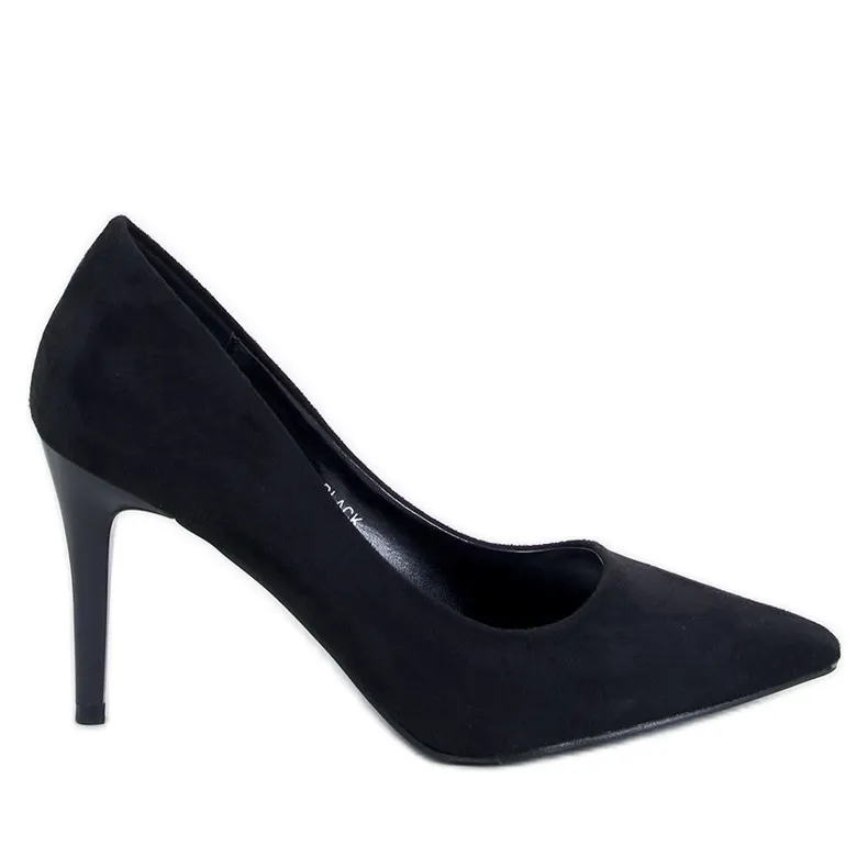 Svada Black suede high heels