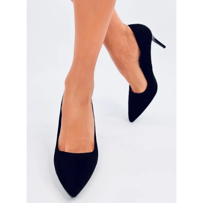 Svada Black suede high heels