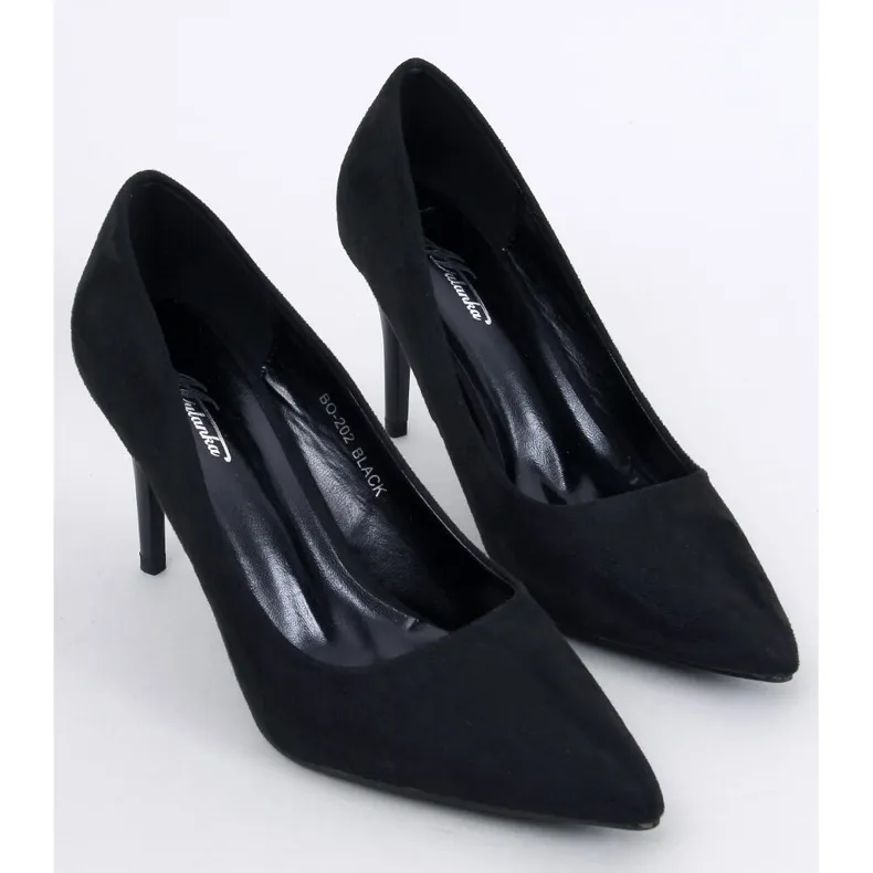 Svada Black suede high heels