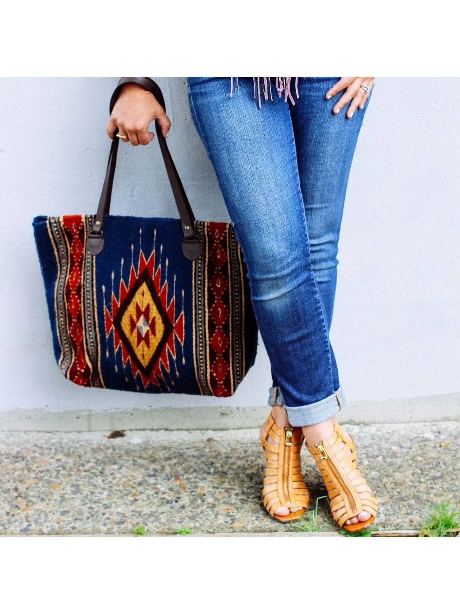 Tribal Diamond Wool Tote