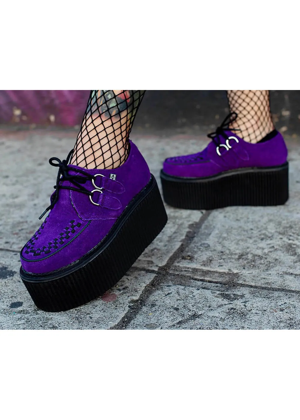 T.U.K Stratocreepers Suede Leather Platform Creepers Purple