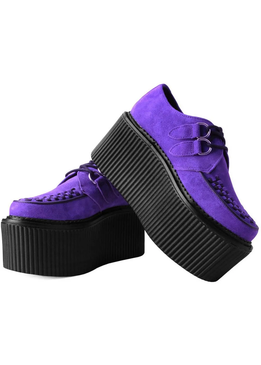 T.U.K Stratocreepers Suede Leather Platform Creepers Purple